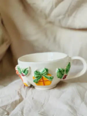 Christmas mug - el yapımı seramik, görsel 2