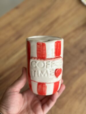 Kırmızı Büyük Boy Mug - el yapımı seramik
