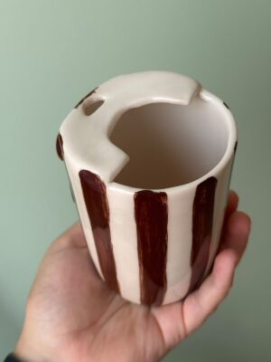 Kahverengi Büyük Boy Mug - el yapımı seramik kupa | Sen'Arte