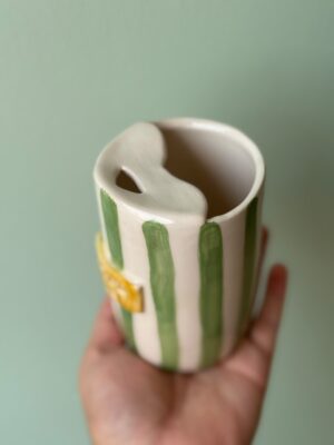 Yeşil Büyük Boy Mug - el yapımı seramik, görsel 2