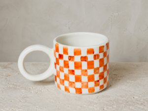 Dama desen kupa - el yapımı seramik