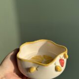 Limonlu Çilekli Kase - el yapımı seramik kase | Sen'Arte