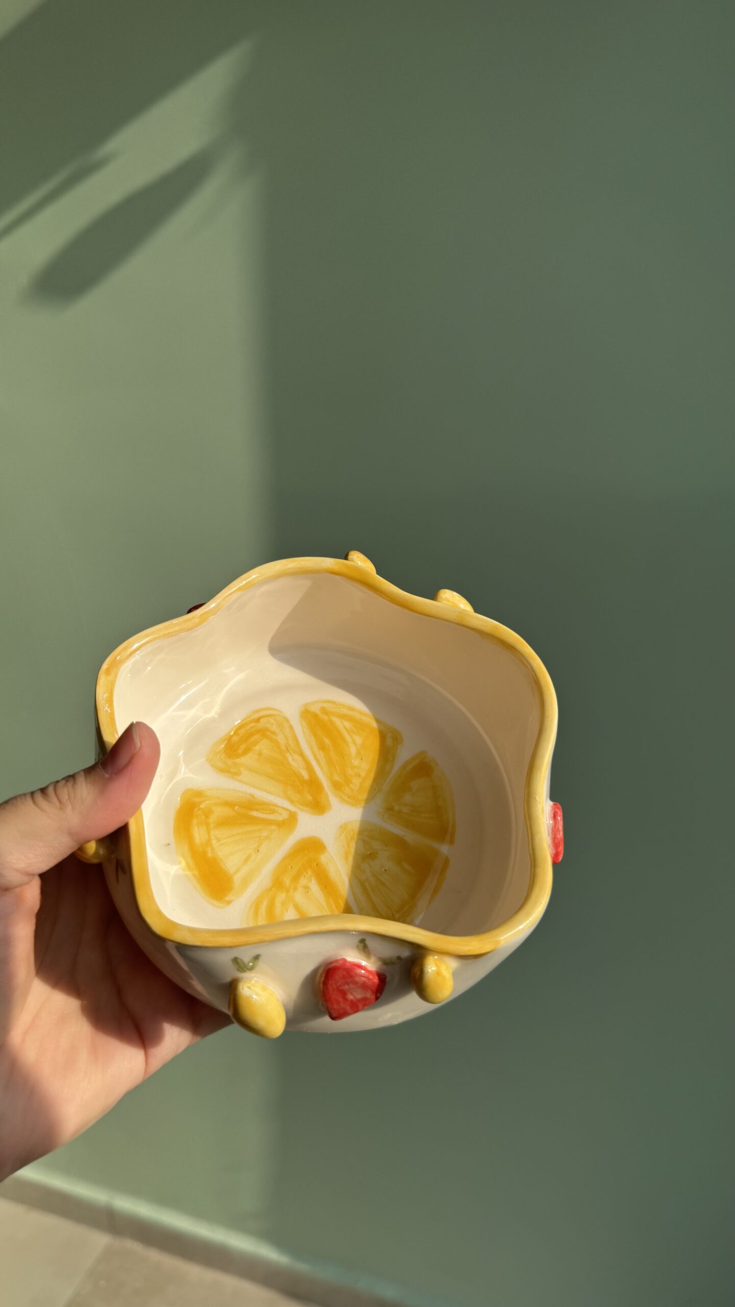 IMG_7884 Limonlu Çilekli Kase - el yapımı seramik, görsel 3